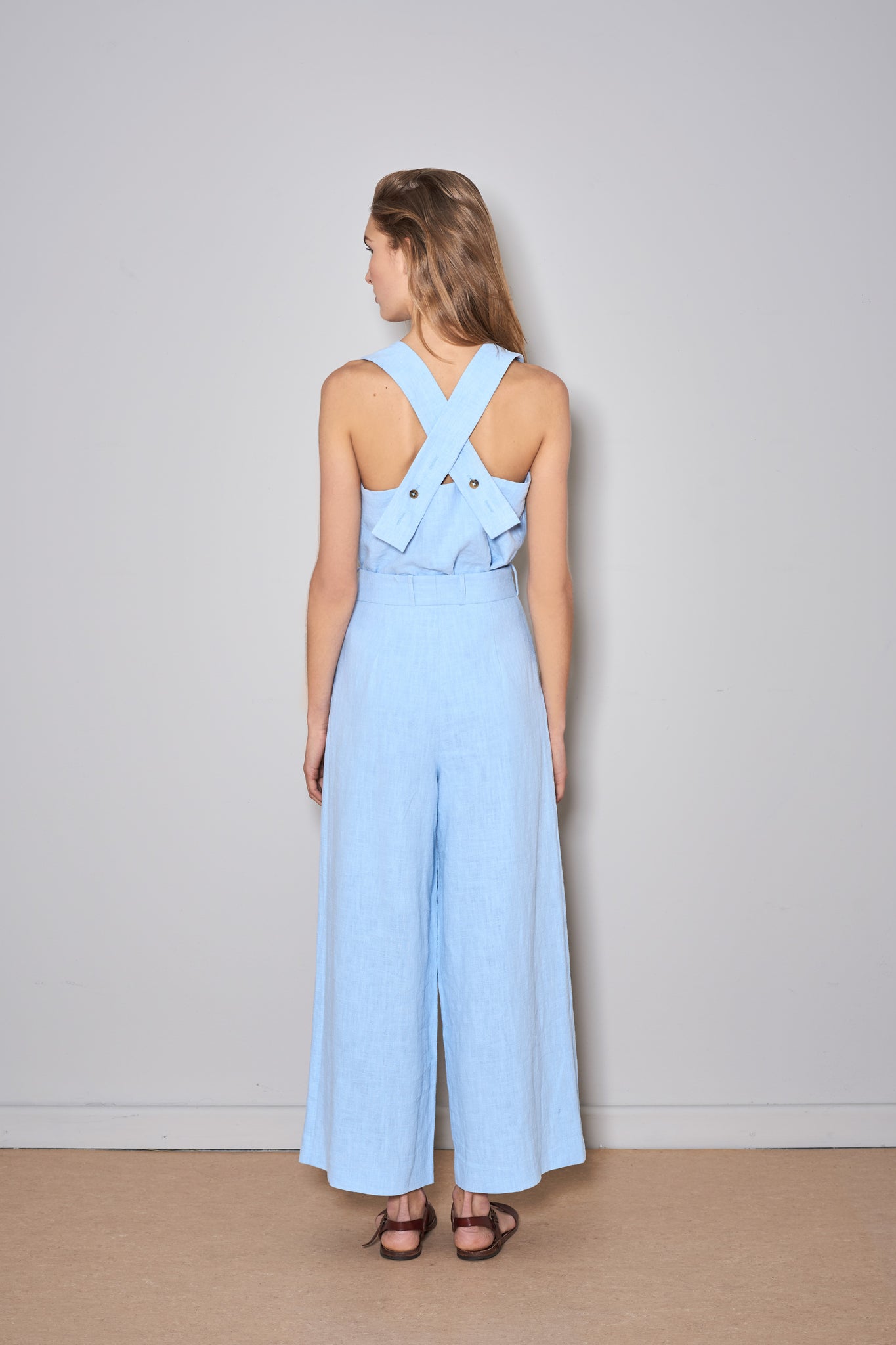 PAN LINEN PANTS baby blue