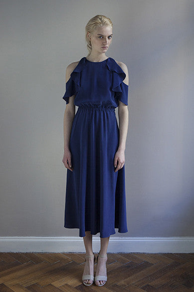 RUFFLE DRESS powder blue