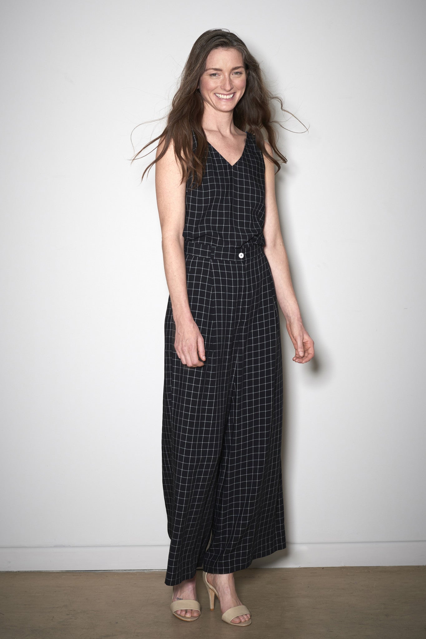 CHECK PANTS black