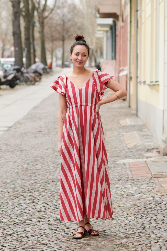 TUSKANA DRESS red stripes