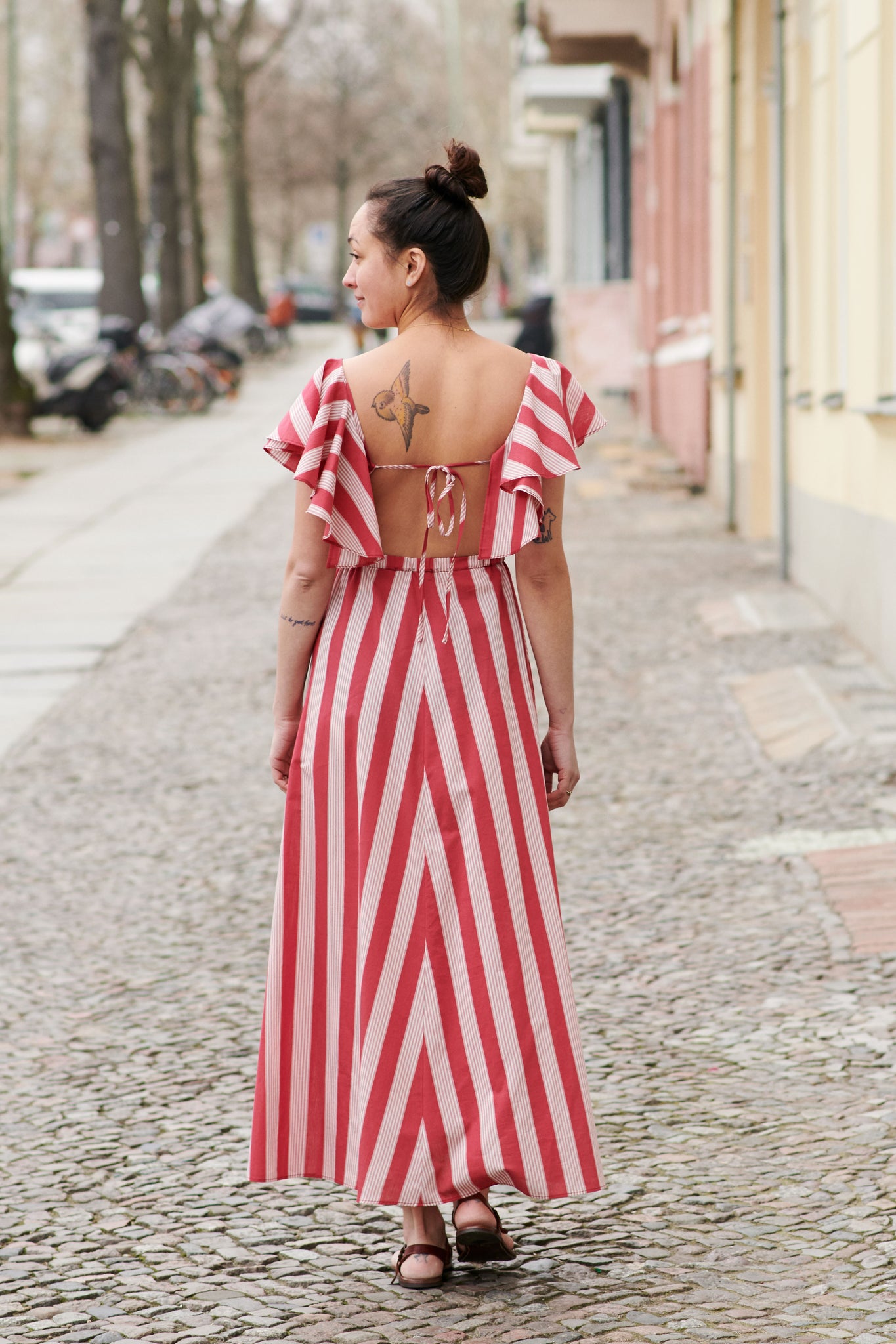 TUSKANA DRESS red stripes